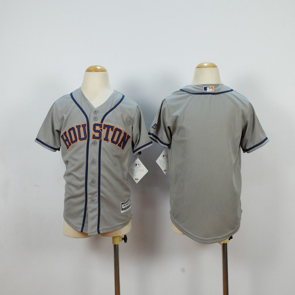 Youth Houston Astros Blank Grey MLB Jerseys->youth mlb jersey->Youth Jersey